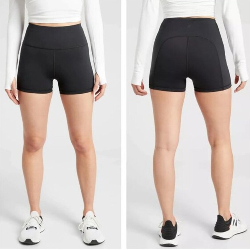 Athleta Ultimate‎ 3" Shorts High Rise Fitted Mini Length XS Black